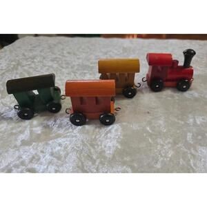 Vintage rainbow wooden train